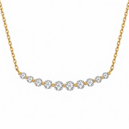 DANFÉE graduated lab-grown diamond smile necklace in 18K yellow gold, front view