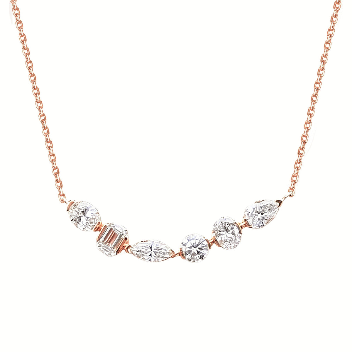 DANFÉE Mosaic Smile lab-grown diamond necklace — 18K Rose Gold