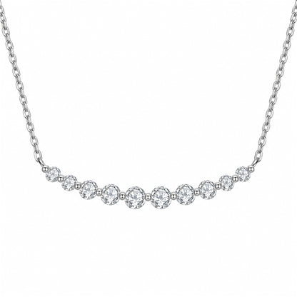 DANFÉE graduated lab-grown diamond smile necklace in 18K white gold, front view