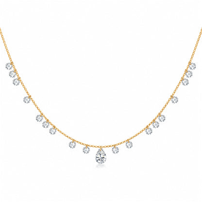 DANFÉE Muse lab-grown diamond station necklace in 18K yellow gold, white background