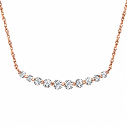 DANFÉE graduated lab-grown diamond smile necklace in 18K rose gold, front view
