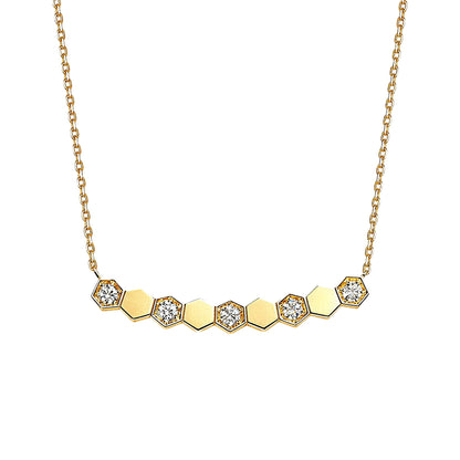 DANFÉE Hive honeycomb lab-grown diamond necklace in 18K yellow gold