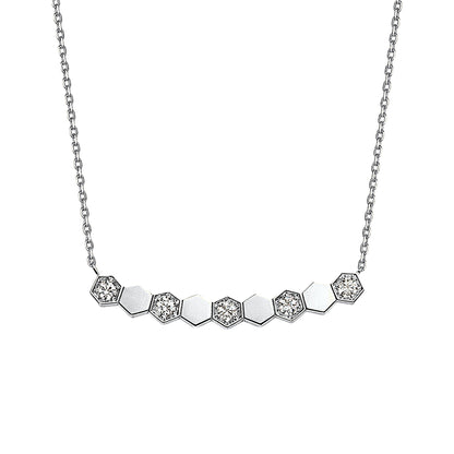 DANFÉE Hive honeycomb lab-grown diamond necklace in 18K white gold
