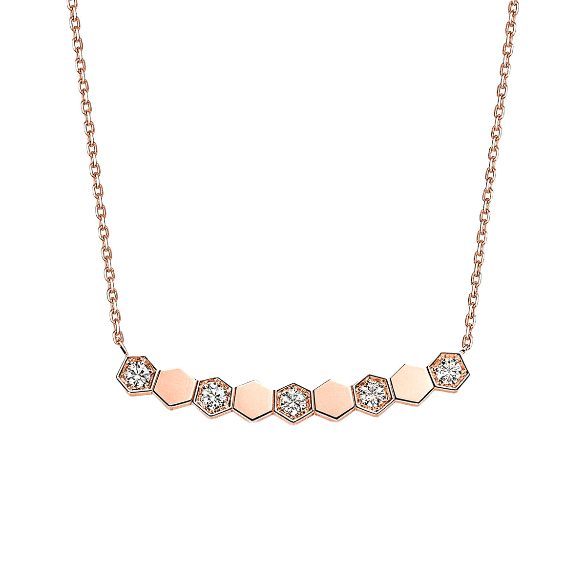 DANFÉE Hive honeycomb lab-grown diamond necklace in 18K rose gold