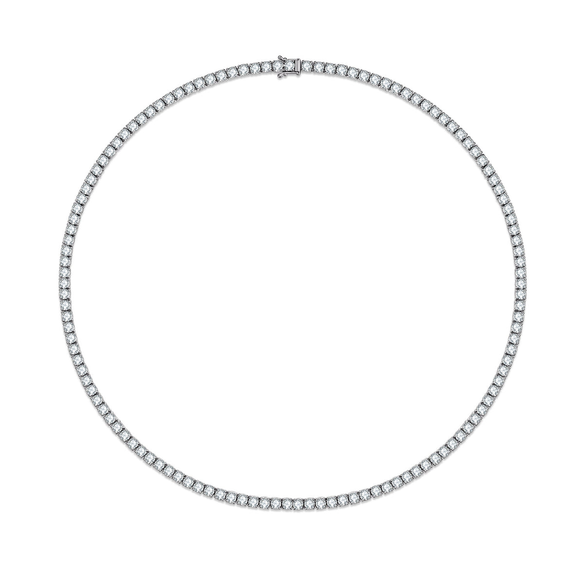 DANFÉE diamond tennis necklace — 18K white gold, white background