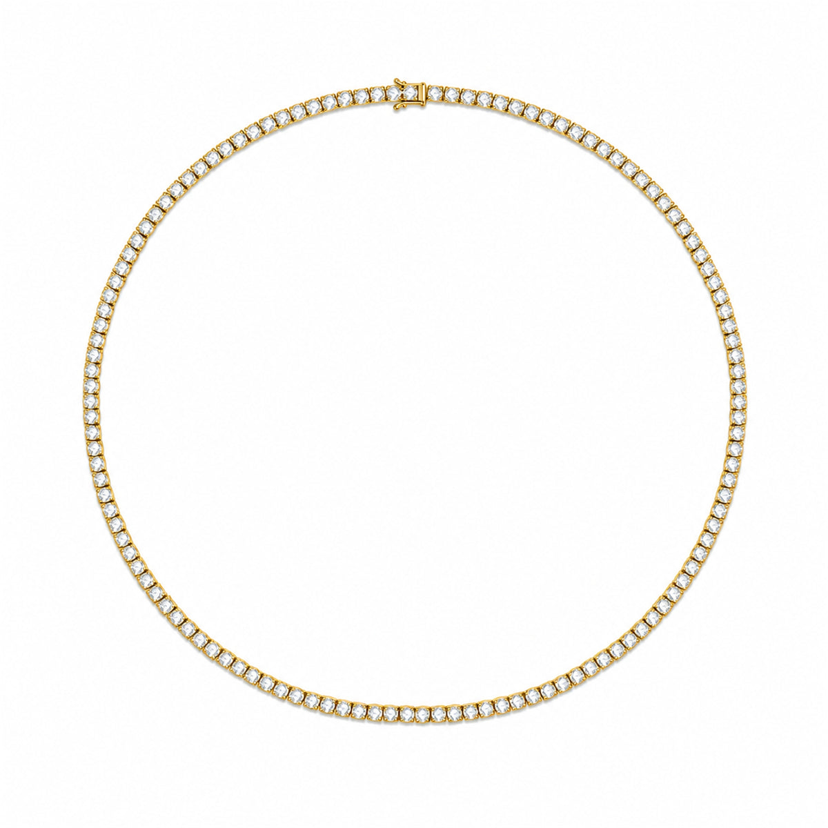 DANFÉE diamond tennis necklace in 18K yellow gold on white background