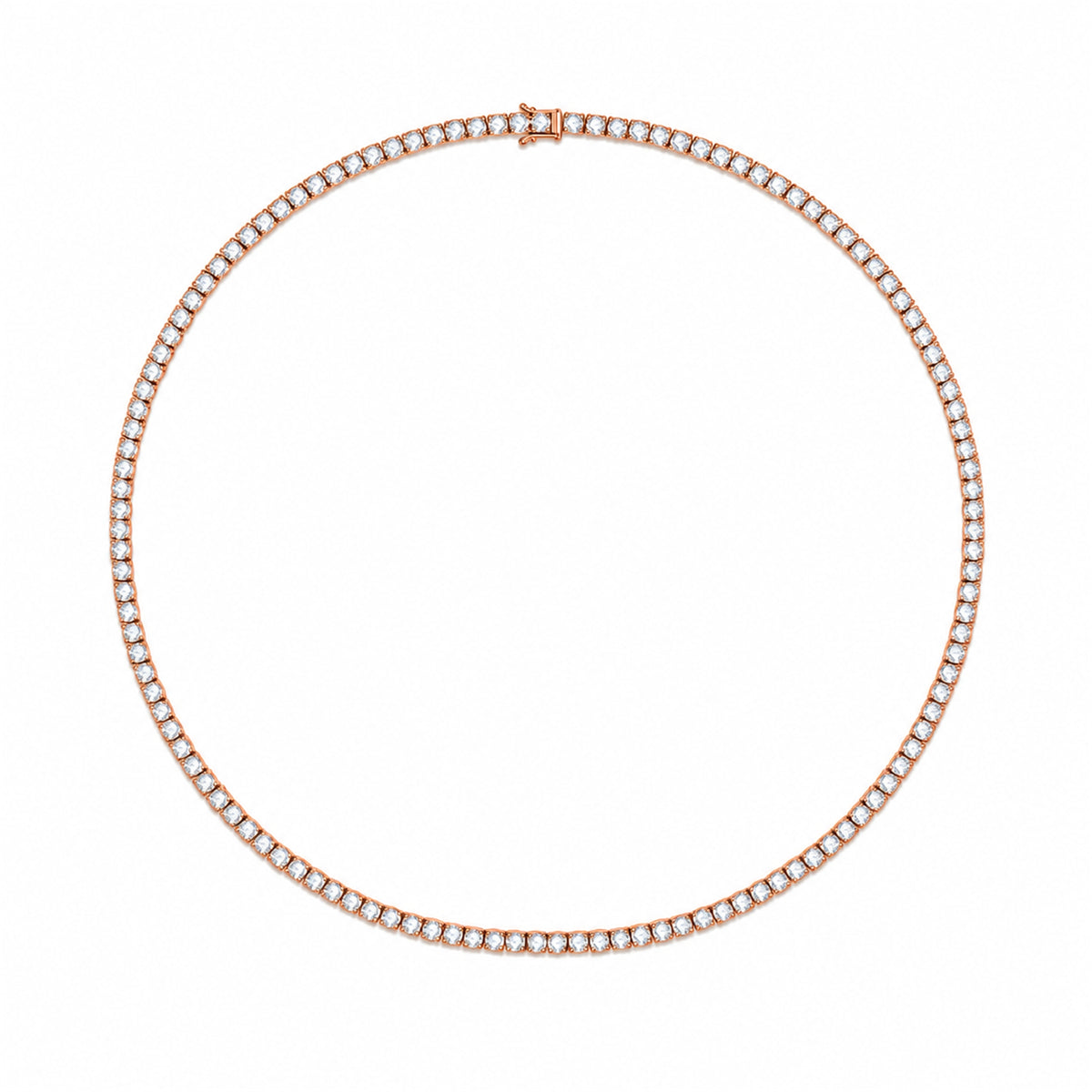 DANFÉE diamond tennis necklace — 18K rose gold, white background