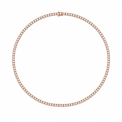 DANFÉE diamond tennis necklace — 18K rose gold, white background