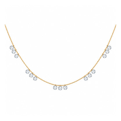 DANFÉE 2 carat total lab-grown diamond fringe necklace in 18K yellow gold, white background
