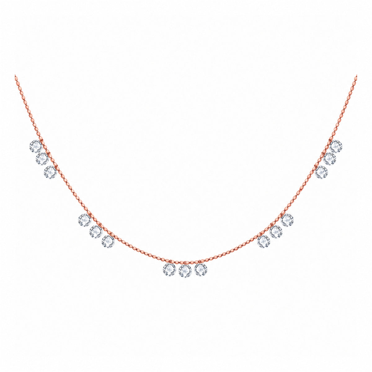 DANFÉE diamond fringe necklace in 18K rose gold