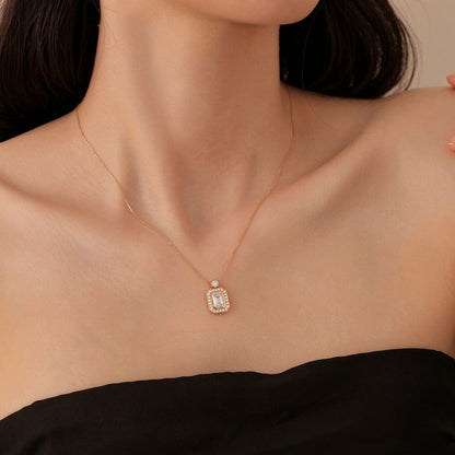 DANFÉE emerald cut bezel lab-grown diamond necklace — view 13