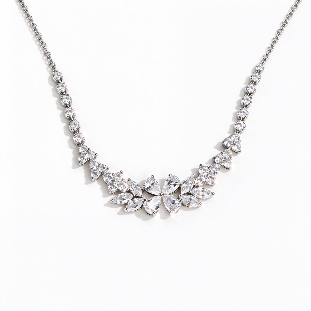 DANFÉE Blossom Cluster lab-grown diamond necklace, pear and marquise floral centre