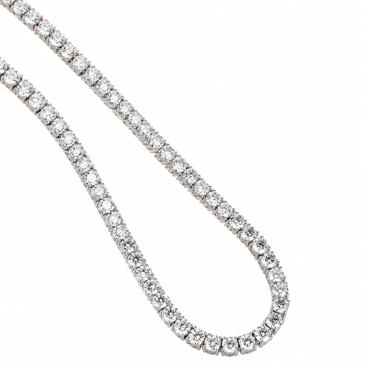 DANFÉE diamond tennis necklace — white background detail