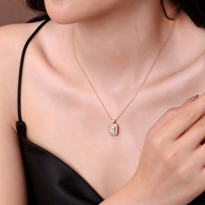 DANFÉE emerald cut bezel lab-grown diamond necklace — view 15