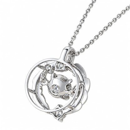 DANFÉE PT950 platinum wing-inspired diamond necklace — white background product detail