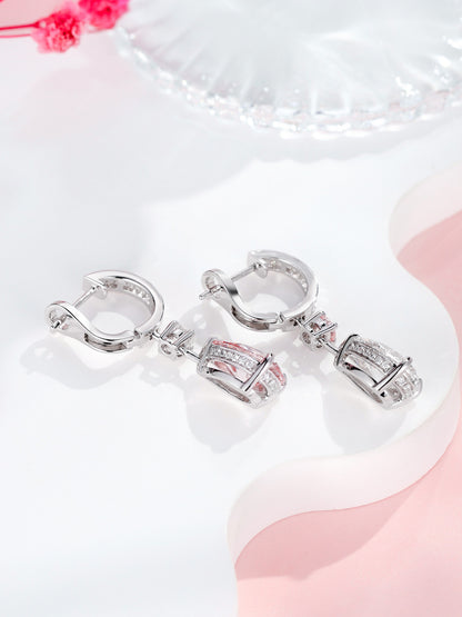 Back view of Rosée earrings showing omega clip backs and pavé gallery