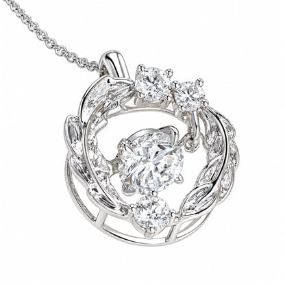 DANFÉE PT950 platinum wing-inspired diamond necklace — white background product detail