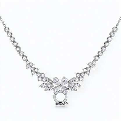 DANFÉE Blossom Cluster lab-grown diamond necklace in PT950 platinum, without pendant