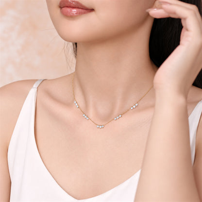 DANFÉE diamond necklace worn by a model, view 1