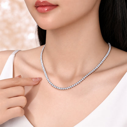 DANFÉE diamond tennis necklace — model wearing view 5.jpg