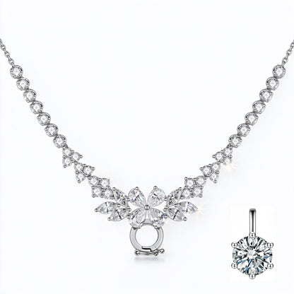 DANFÉE Blossom Cluster necklace with detachable 1 carat lab-grown diamond pendant
