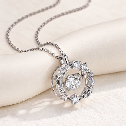 DANFÉE PT950 platinum wing-inspired diamond necklace — styled product view