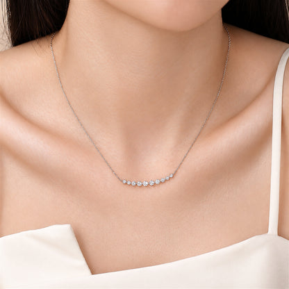 DANFÉE 0.9 carat lab-grown diamond smile necklace worn on the neckline, view 6