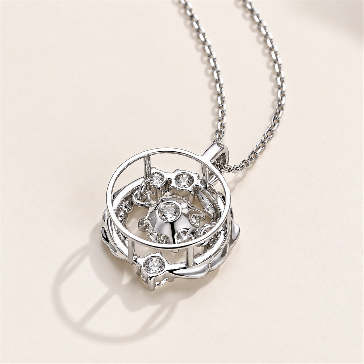 DANFÉE PT950 platinum wing-inspired diamond necklace — styled product view