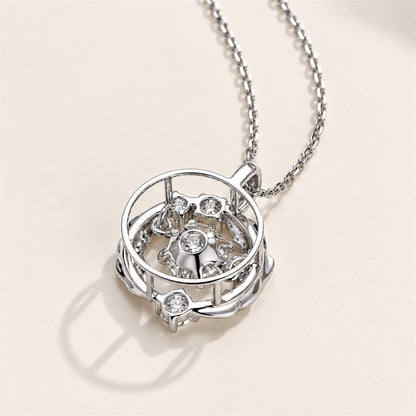 DANFÉE PT950 platinum wing-inspired diamond necklace — styled product view