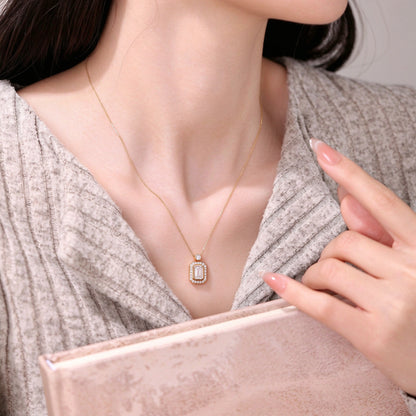 DANFÉE emerald cut bezel lab-grown diamond necklace — view 11