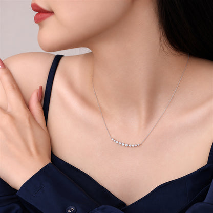 DANFÉE 0.9 carat lab-grown diamond smile necklace worn on the neckline, view 8