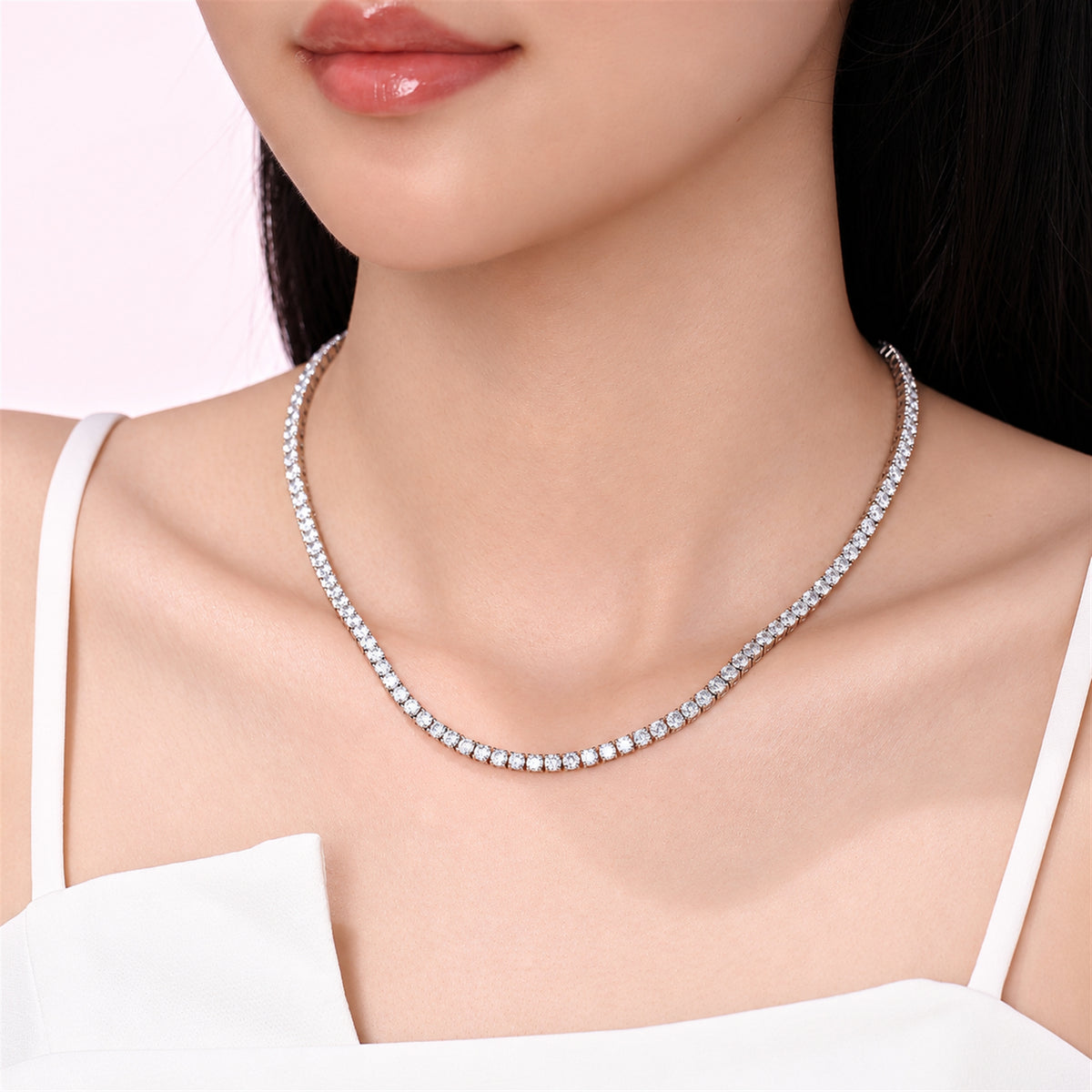 DANFÉE diamond tennis necklace — model wearing view 8.jpg