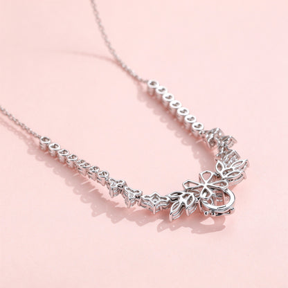 DANFÉE Blossom Cluster necklace, open-gallery back setting in PT950 platinum