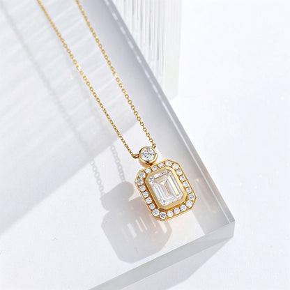 DANFÉE emerald cut bezel lab-grown diamond necklace — view 7