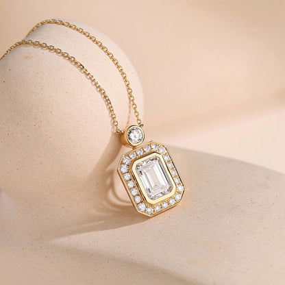 DANFÉE emerald cut bezel lab-grown diamond necklace — view 8