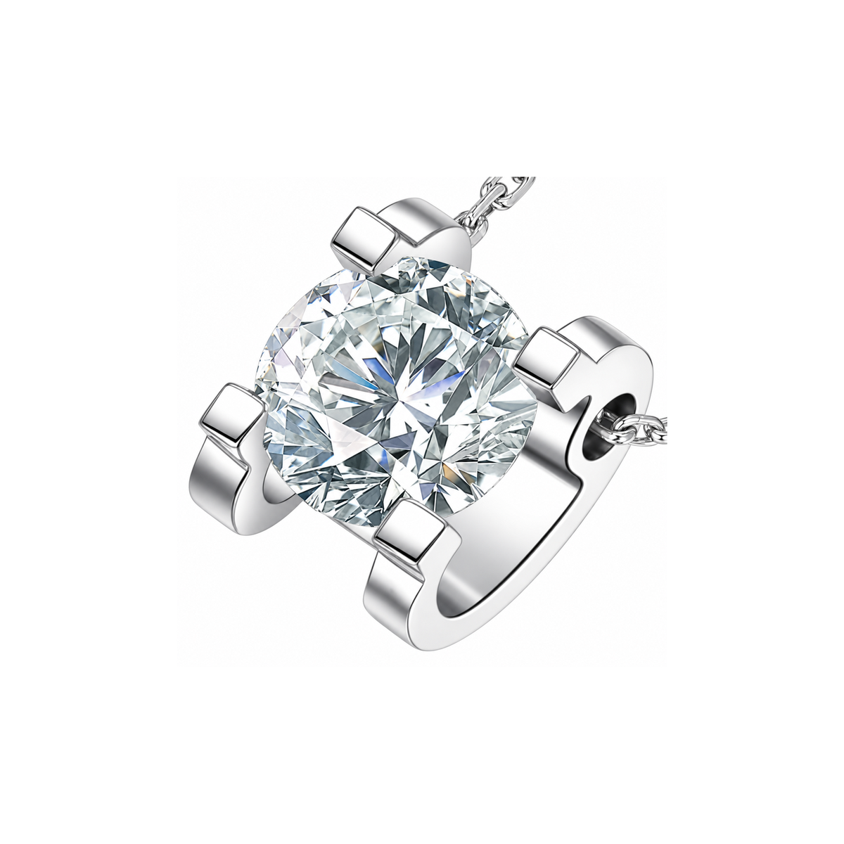 Classic Bull-Head 18K Gold Lab-Grown Diamond Pendant Necklace | 1, 1.5 & 2 Carat