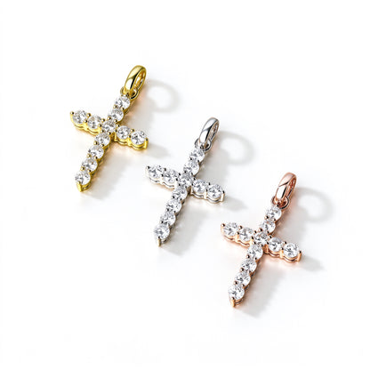 DANFÉE Celeste Cross pendants in 18K yellow, white and rose gold