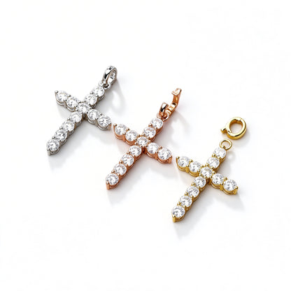 DANFÉE Celeste Cross pendants with hinged bail in 18K yellow, white and rose gold
