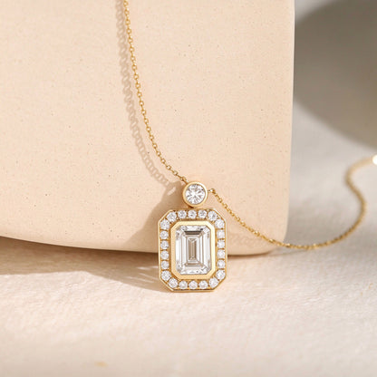 DANFÉE emerald cut bezel lab-grown diamond necklace — view 9
