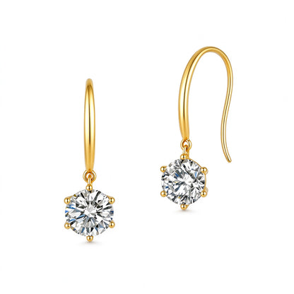 DANFÉE Aurore round lab-grown diamond solitaire drop earrings in 18K yellow gold