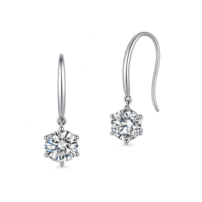 DANFÉE Aurore round lab-grown diamond solitaire drop earrings in 18K white gold