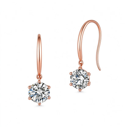 DANFÉE Aurore round lab-grown diamond solitaire drop earrings in 18K rose gold