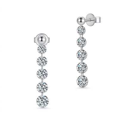 DANFÉE Cascade graduated lab-grown diamond drop earrings in 18K white gold