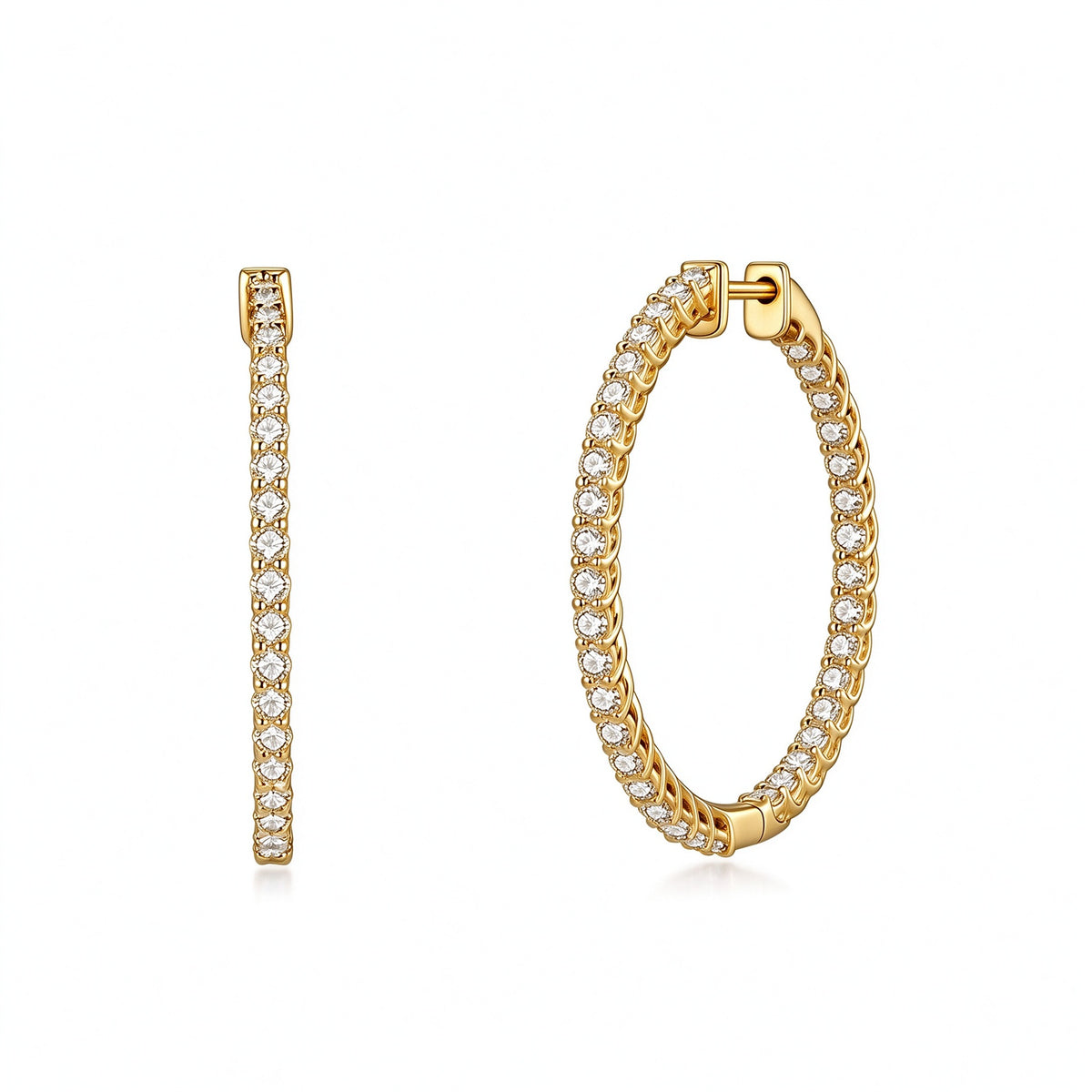 DANFÉE Éternelle inside-out lab-grown diamond hoop earrings in 18K yellow gold