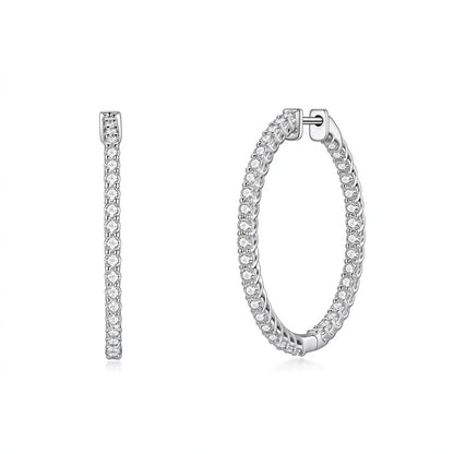 DANFÉE Éternelle inside-out lab-grown diamond hoop earrings in 18K white gold
