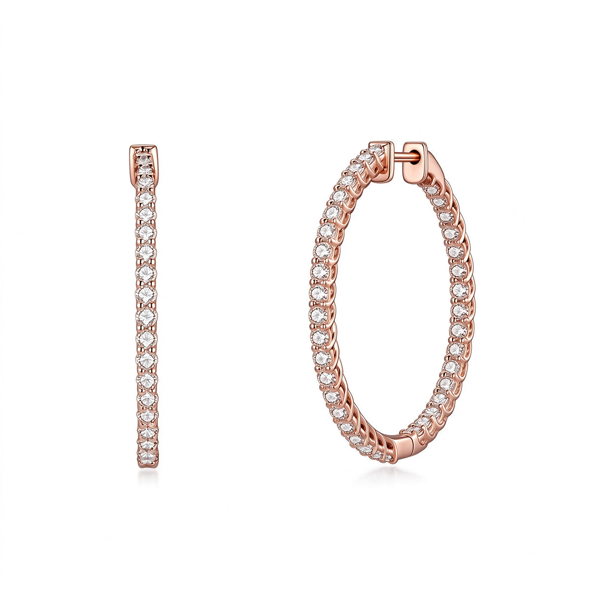 DANFÉE Éternelle inside-out lab-grown diamond hoop earrings in 18K rose gold