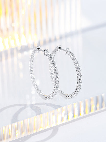 Inside-out lab-grown diamond hoop earrings, 1.9 carat total, D-E VS