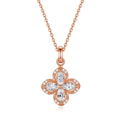 DANFÉE Kaleidoscope spinning clover lab-grown diamond necklace in 18K rose gold
