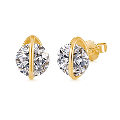 DANFÉE Orbite lab-grown diamond solitaire stud earrings, 18K yellow gold