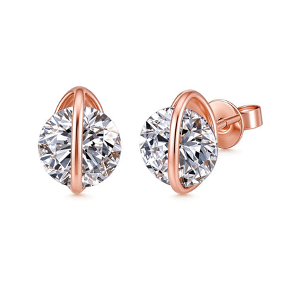 DANFÉE Orbite lab-grown diamond solitaire stud earrings, 18K rose gold